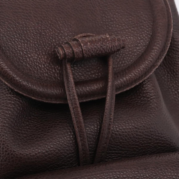 Saint Laurent Backpack Leather Brown Gold Auth ep16787