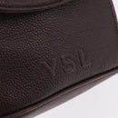 Saint Laurent Backpack Leather Brown Gold Auth ep16787-17
