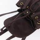 Saint Laurent Backpack Leather Brown Gold Auth ep16787-18