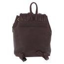 Saint Laurent Backpack Leather Brown Gold Auth ep16787-3