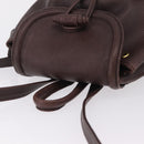 Saint Laurent Backpack Leather Brown Gold Auth ep16787-6