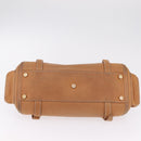 CELINE Hand Bag Leather Beige Gold Tone Auth ep16789A-10