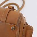 CELINE Hand Bag Leather Beige Gold Tone Auth ep16789A-12