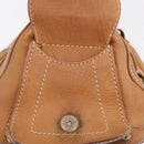 CELINE Hand Bag Leather Beige Gold Tone Auth ep16789A-18
