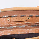 CELINE Hand Bag Leather Beige Gold Tone Auth ep16789A-19