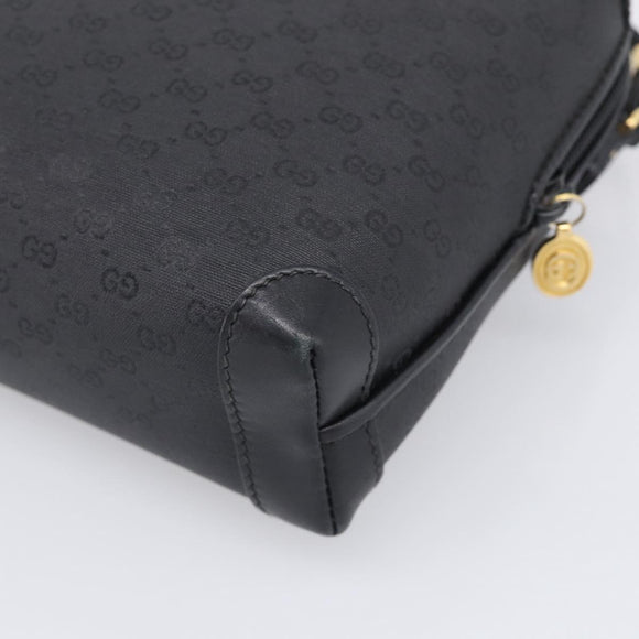 GUCCI Micro GG Shoulder Bag PVC Black Gold Tone 007 115 0093 Auth ep16791