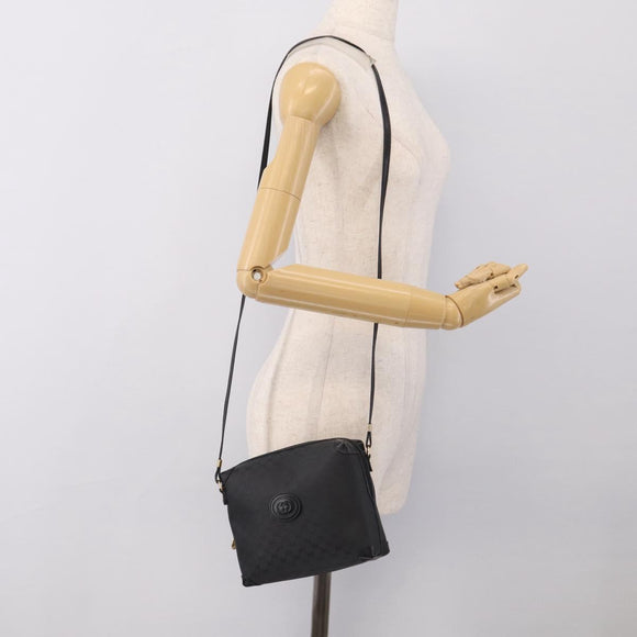 GUCCI Micro GG Shoulder Bag PVC Black Gold Tone 007 115 0093 Auth ep16791
