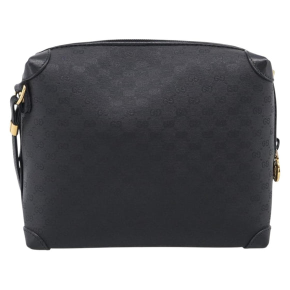 GUCCI Micro GG Shoulder Bag PVC Black Gold Tone 007 115 0093 Auth ep16791