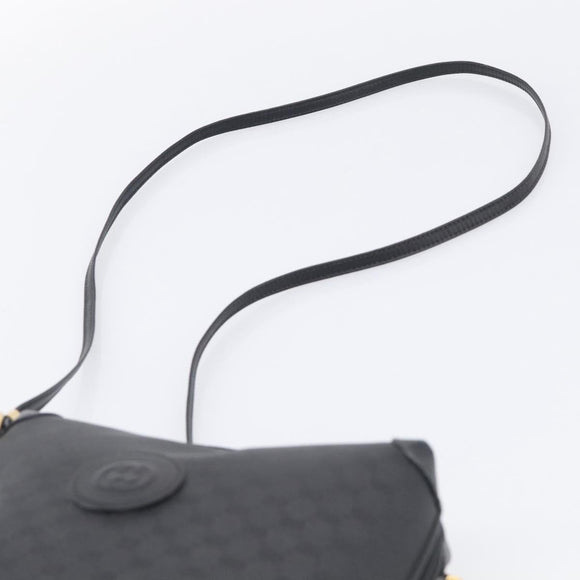 GUCCI Micro GG Shoulder Bag PVC Black Gold Tone 007 115 0093 Auth ep16791