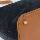 CELINE C Macadam Canvas Shoulder Bag Suede Navy Gold Auth ep16792A-13