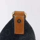 CELINE C Macadam Canvas Shoulder Bag Suede Navy Gold Auth ep16792A-17