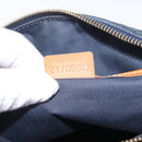 CELINE C Macadam Canvas Shoulder Bag Suede Navy Gold Auth ep16792A-25