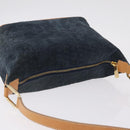 CELINE C Macadam Canvas Shoulder Bag Suede Navy Gold Auth ep16792A-6