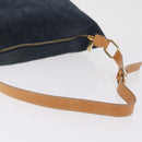 CELINE C Macadam Canvas Shoulder Bag Suede Navy Gold Auth ep16792A-7