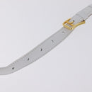 CELINE Shoulder Bag Leather White Gold Auth ep16793A-10