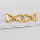 CELINE Shoulder Bag Leather White Gold Auth ep16793A-16