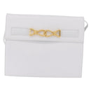 CELINE Shoulder Bag Leather White Gold Auth ep16793A-2