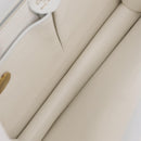 CELINE Shoulder Bag Leather White Gold Auth ep16793A-21
