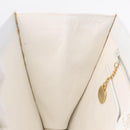 CELINE Shoulder Bag Leather White Gold Auth ep16793A-23