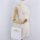 CELINE Shoulder Bag Leather White Gold Auth ep16793A-27