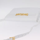 CELINE Shoulder Bag Leather White Gold Auth ep16793A-6