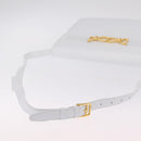 CELINE Shoulder Bag Leather White Gold Auth ep16793A-7