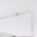 CELINE Shoulder Bag Leather White Gold Auth ep16793A-8