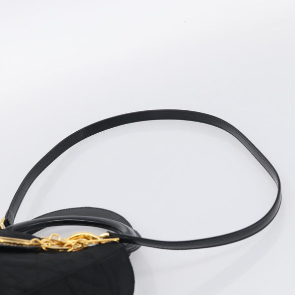 Christian Dior Lady Dior Canage Hand Bag Nylon 2way Black Gold Auth ep16794V