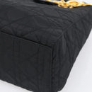 Christian Dior Lady Dior Canage Hand Bag Nylon 2way Black Gold Auth ep16794V-12