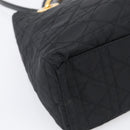 Christian Dior Lady Dior Canage Hand Bag Nylon 2way Black Gold Auth ep16794V-13
