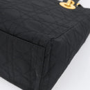 Christian Dior Lady Dior Canage Hand Bag Nylon 2way Black Gold Auth ep16794V-14