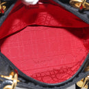 Christian Dior Lady Dior Canage Hand Bag Nylon 2way Black Gold Auth ep16794V-19