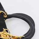 Christian Dior Lady Dior Canage Hand Bag Nylon 2way Black Gold Auth ep16794V-8