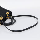 Christian Dior Lady Dior Canage Hand Bag Nylon 2way Black Gold Auth ep16794V-9