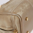 LOEWE Anagram Amazona 28 Hand Bag Leather Gold Auth ep16795-10