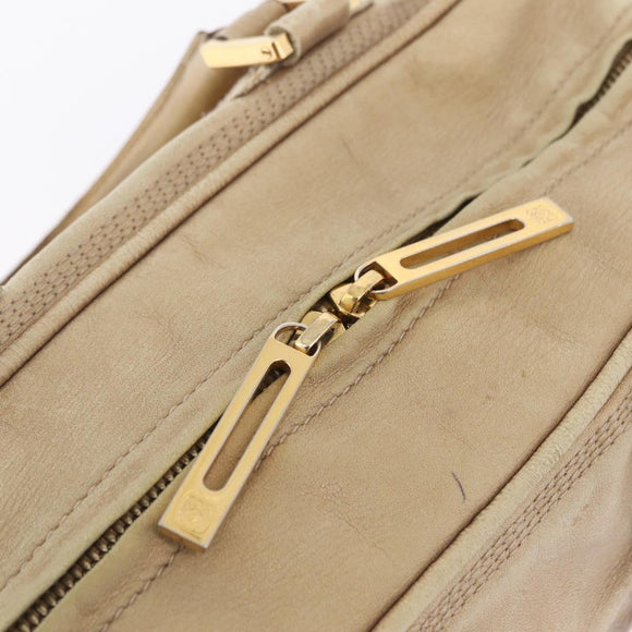 LOEWE Anagram Amazona 28 Hand Bag Leather Gold Auth ep16795