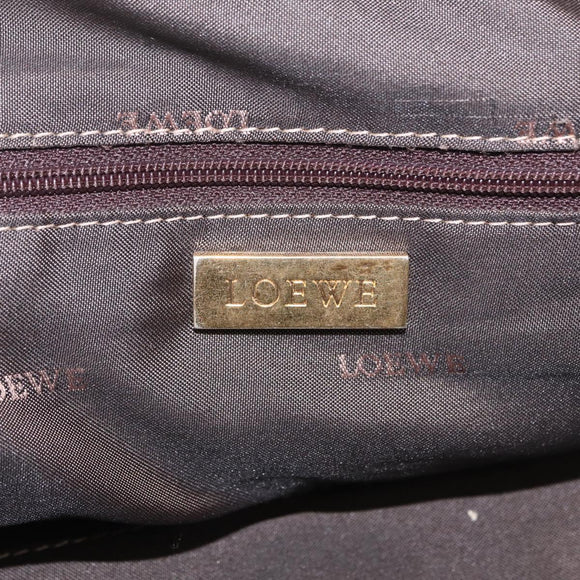 LOEWE Anagram Amazona 28 Hand Bag Leather Gold Auth ep16795
