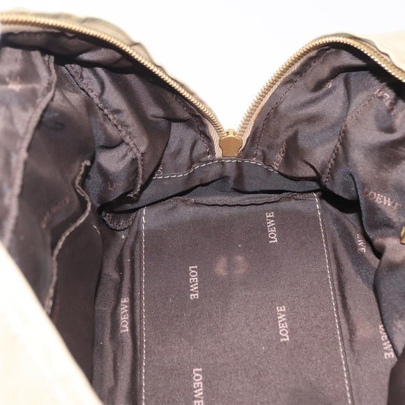 LOEWE Anagram Amazona 28 Hand Bag Leather Gold Auth ep16795