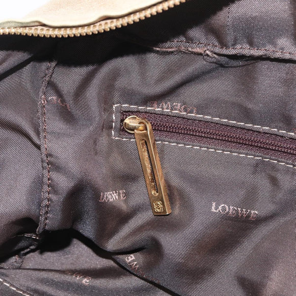 LOEWE Anagram Amazona 28 Hand Bag Leather Gold Auth ep16795