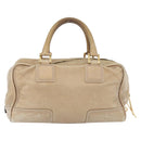 LOEWE Anagram Amazona 28 Hand Bag Leather Gold Auth ep16795-3