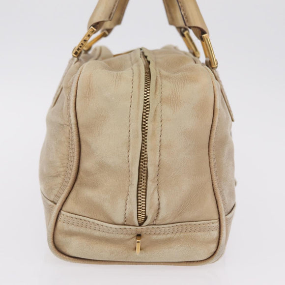 LOEWE Anagram Amazona 28 Hand Bag Leather Gold Auth ep16795