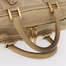 LOEWE Anagram Amazona 28 Hand Bag Leather Gold Auth ep16795-7