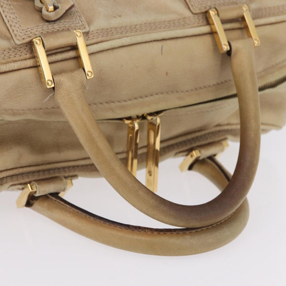 LOEWE Anagram Amazona 28 Hand Bag Leather Gold Auth ep16795