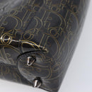 Christian Dior Maris Pearl Bag Patent Leather Dark Brown Silver Auth ep16803-10