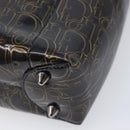 Christian Dior Maris Pearl Bag Patent Leather Dark Brown Silver Auth ep16803-12