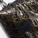 Christian Dior Maris Pearl Bag Patent Leather Dark Brown Silver Auth ep16803-15