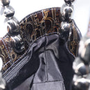 Christian Dior Maris Pearl Bag Patent Leather Dark Brown Silver Auth ep16803-19