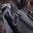 Christian Dior Maris Pearl Bag Patent Leather Dark Brown Silver Auth ep16803-21