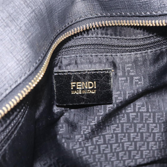 FENDI Zucca Canvas Tote Bag PVC Black Gold Auth ep16805A