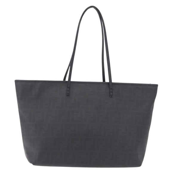 FENDI Zucca Canvas Tote Bag PVC Black Gold Auth ep16805A